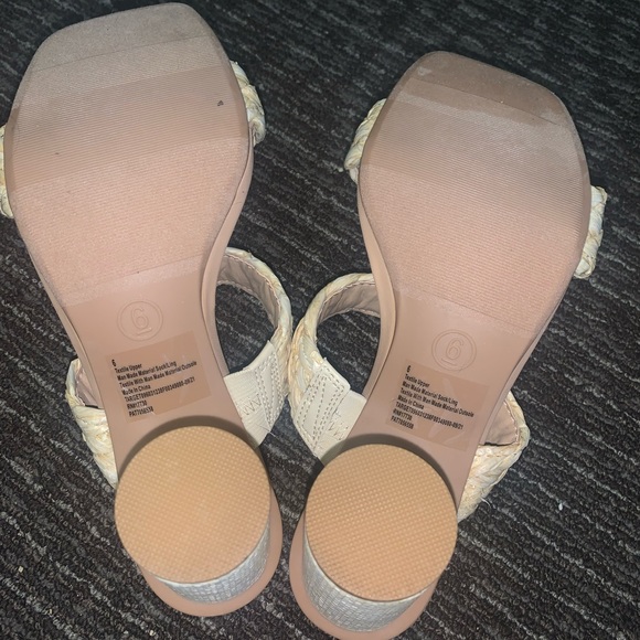 A New Day Square basil open toe heels straw strap size 6 - Picture 6 of 7